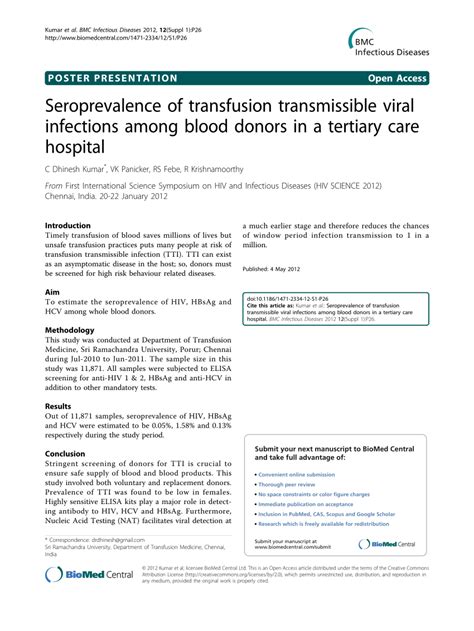 Seroprevalence of viral transfusion transmissible infections .